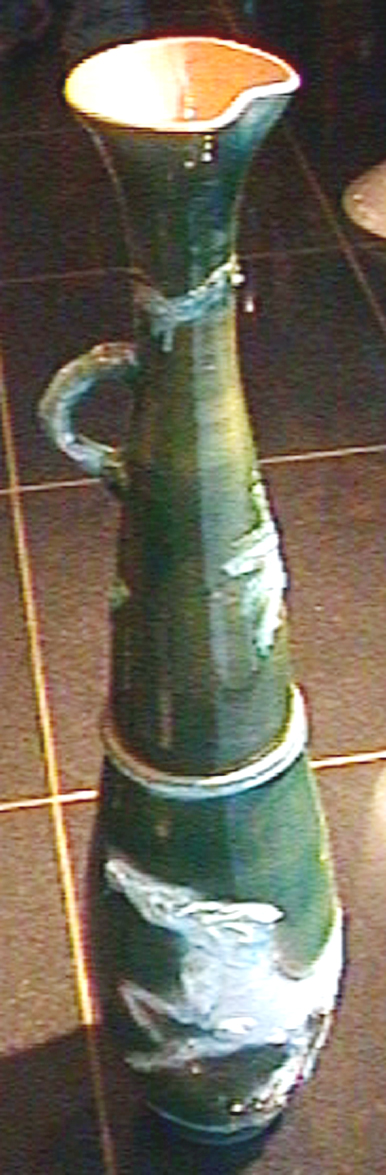 Ghersi: Vaso in ceramica Vintage Albisola verde del XX Secolo Opera originale e disponibile - Robertaebasta® Art Gallery opere d’arte esclusive.